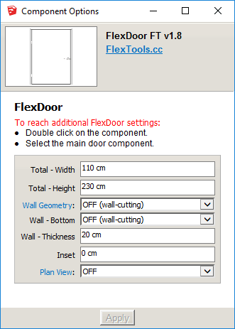 FlexDoor Component Options Screen1 FlexDoor Component Options Screen1
