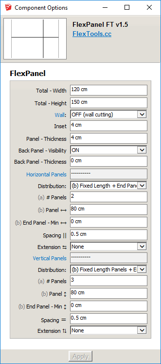 FlexPanel Component Options