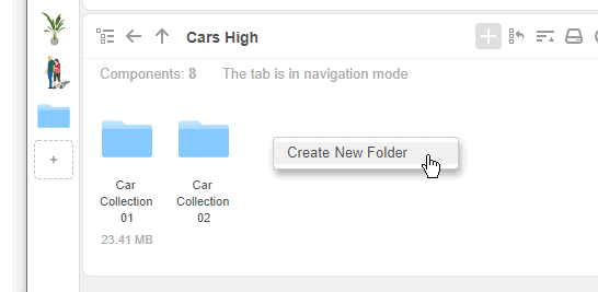 Right click to create a new folder