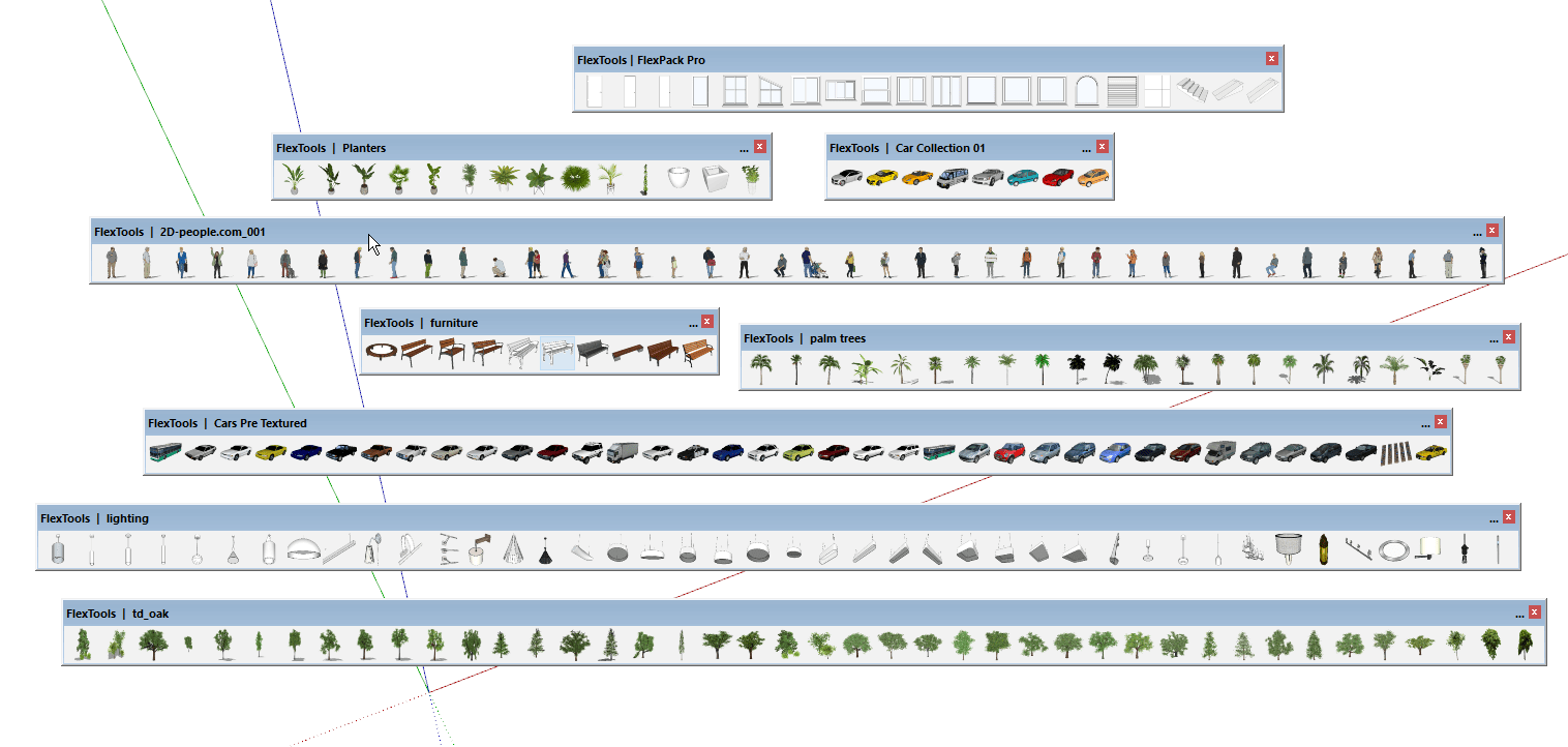 Toolbars full of components