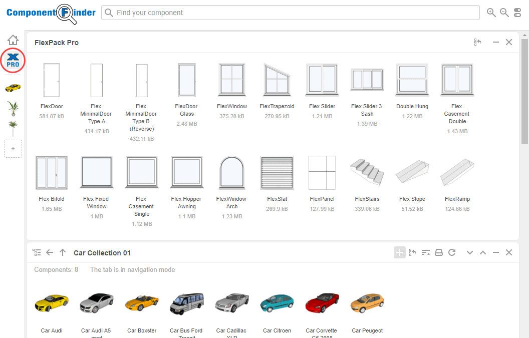 FlexPack Pro package in ComponentFinder