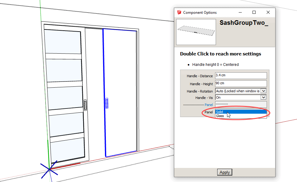 Flex Pocket Door - Glass-Solid