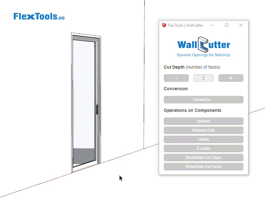 wallcutter hide cut faces