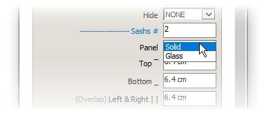 glass or solid panels