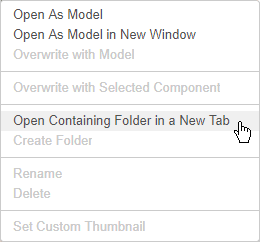 Open containing folder in new tab