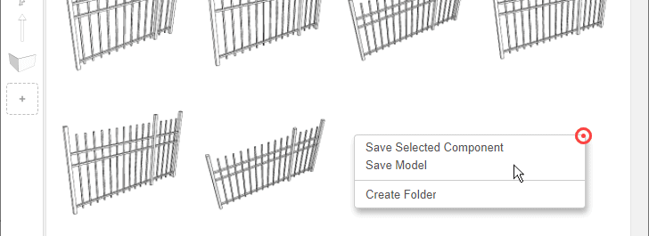 Save Selected Component, Save Model, Create Folder