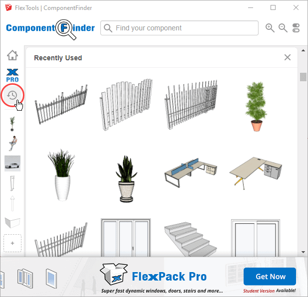 Recently Used Components