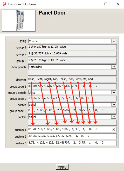 dynamic multi panel door 9 parameters