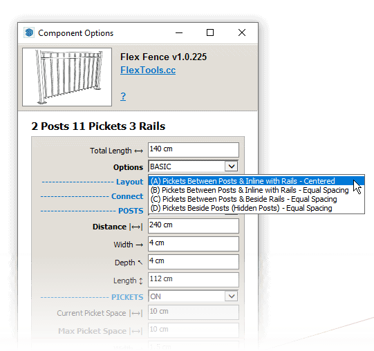 FlexFence Layouts A B C D