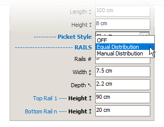 FlexFence rail distributions