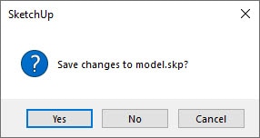 save changes to sketchup model