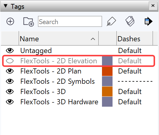 Switch 2D elevation tag off from Tags