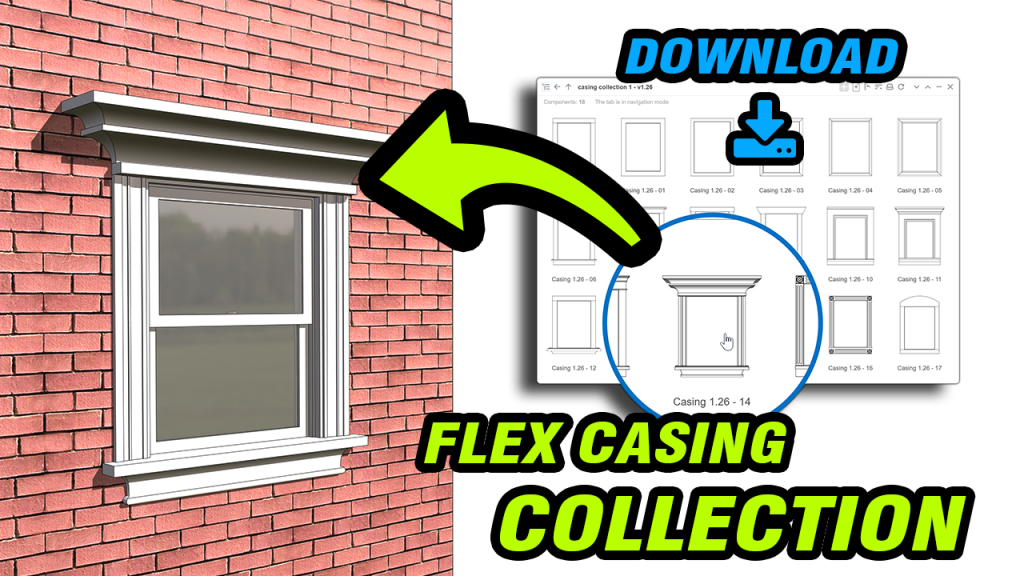 Window casing collection for door and window trim designs in FlexTools