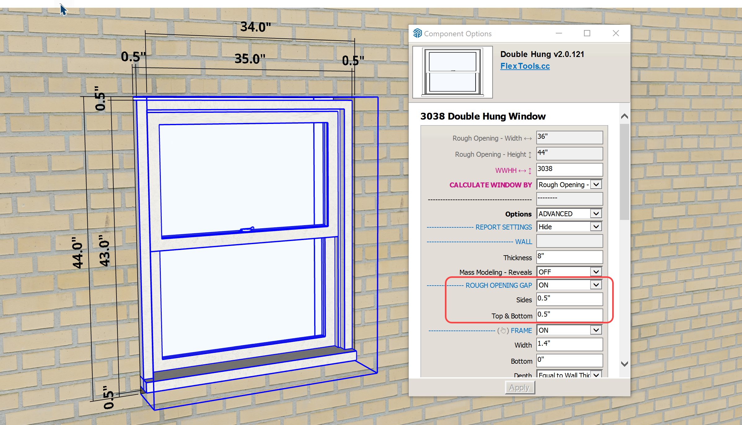 Defining the rough opening gap/shim space
